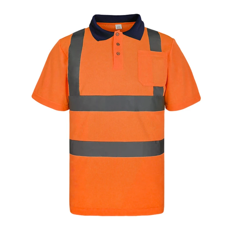 Short-sleeved safety polo shirt