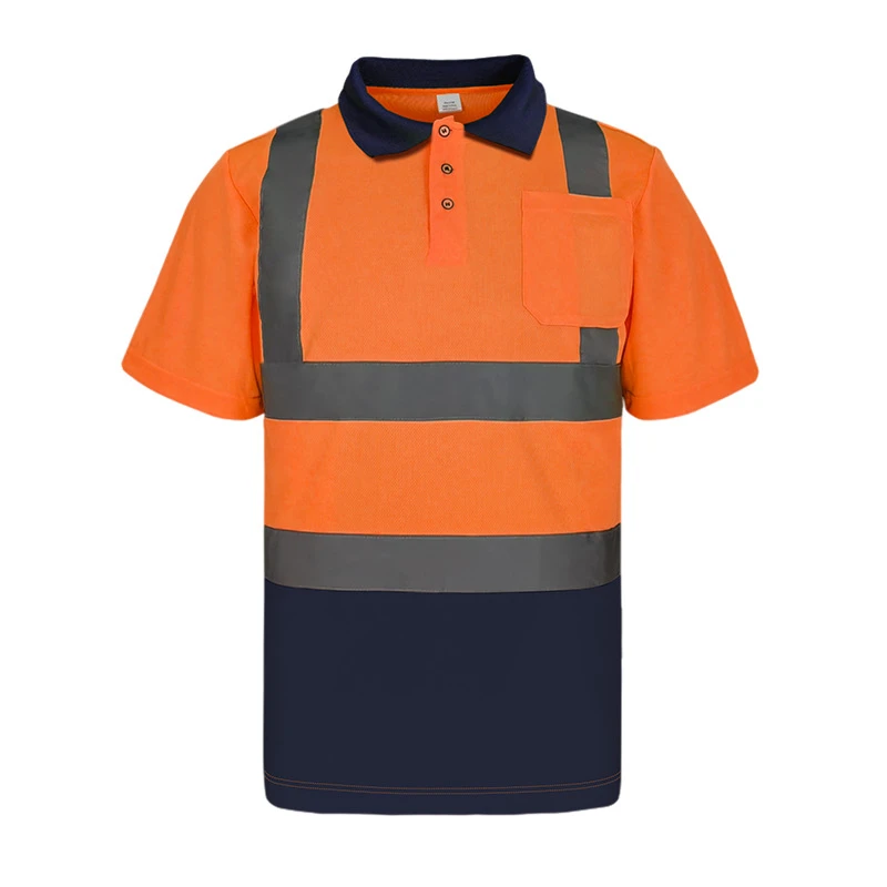Short-sleeved safety polo shirt