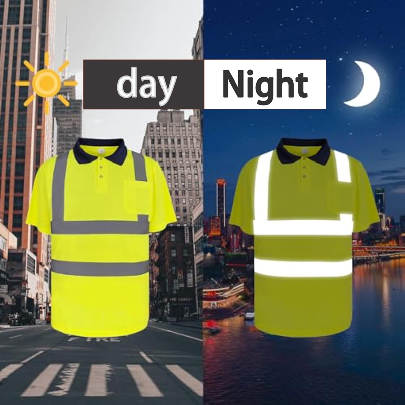 Short-sleeved safety polo shirt