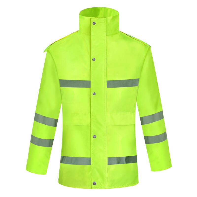 Fluorescent green safety raincoat set