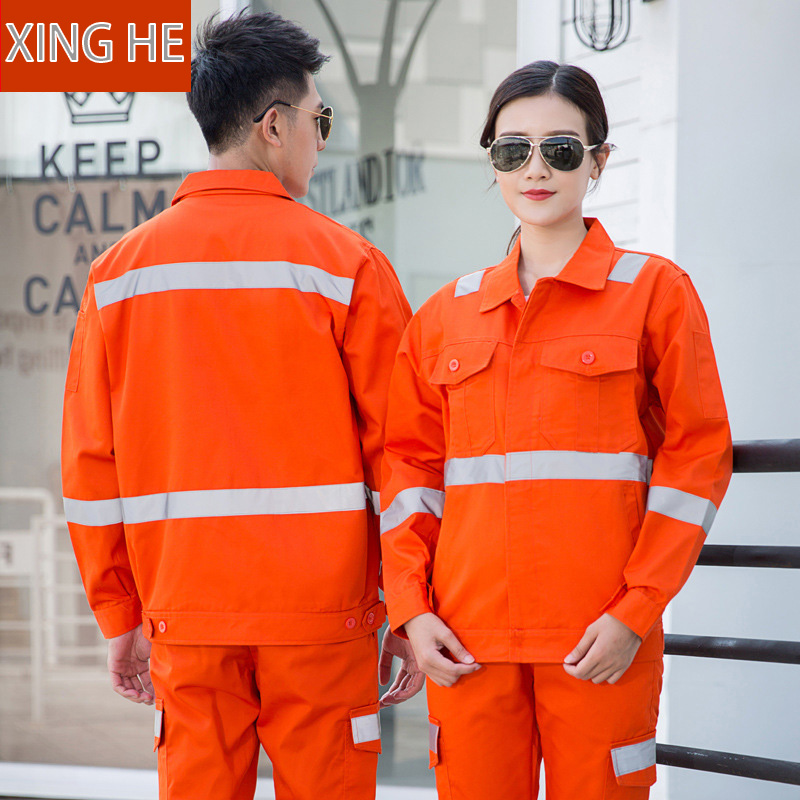 Summer long-sleeved reflective work clothes