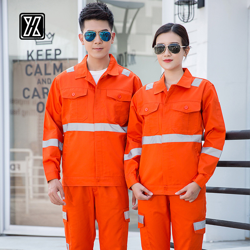 Summer long-sleeved reflective work clothes
