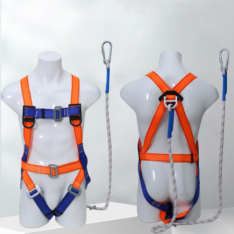 Five-point safety harness for high-altitude work
