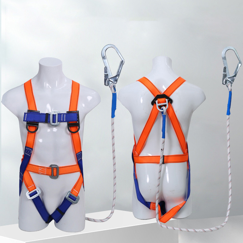 Five-point safety harness for high-altitude work